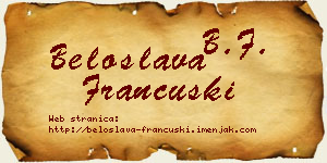 Beloslava Francuski vizit kartica